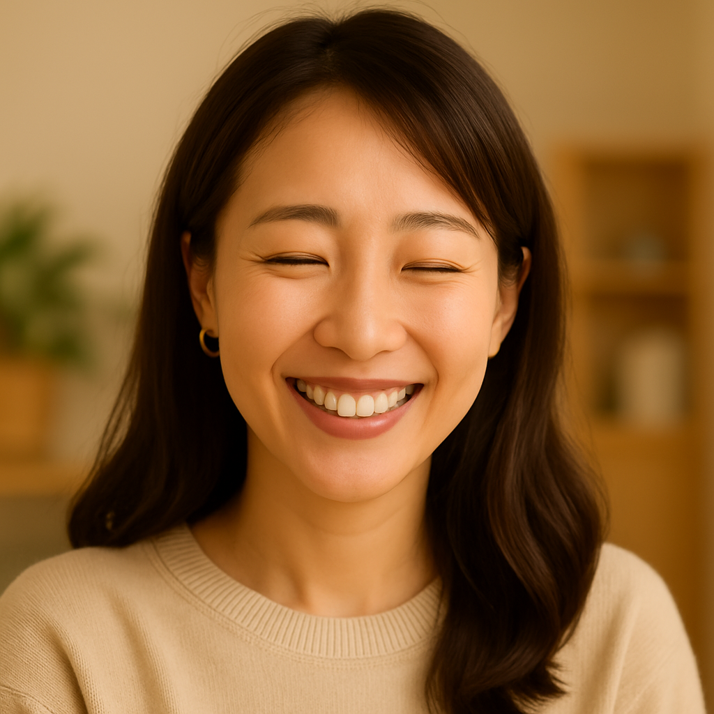 安心した女性の様子